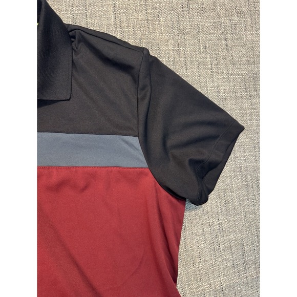 Vintage Alfani Mens Size XL Red Ribbed Polo‎ Shirt Button-Up Short Sleeve Cotton - Picture 3 of 12